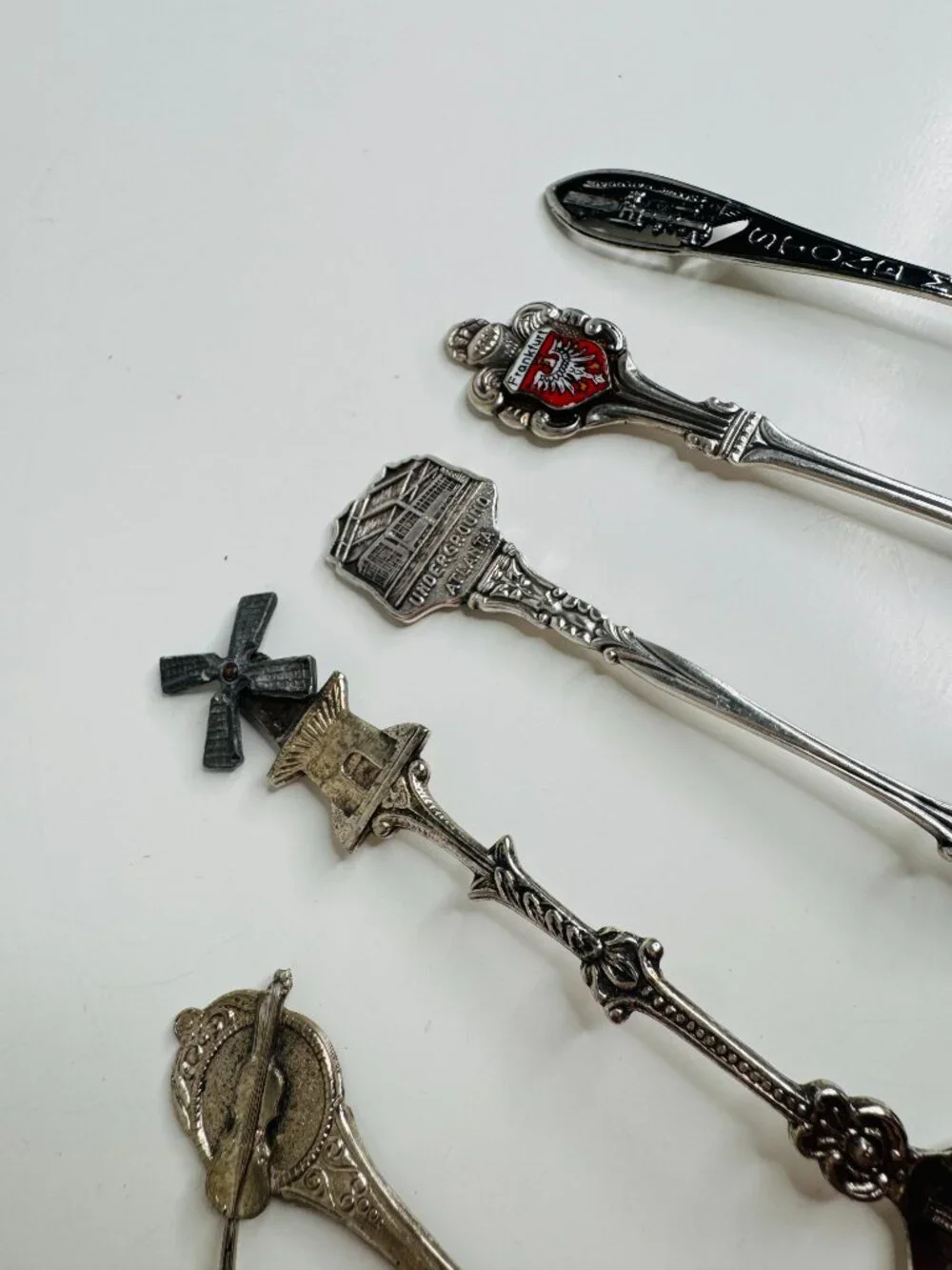 Set of Vintage Souvenir Novely Spoons Stone Mountain Georgia Frankfurt Undergrou